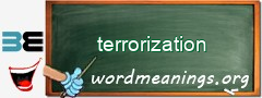 WordMeaning blackboard for terrorization